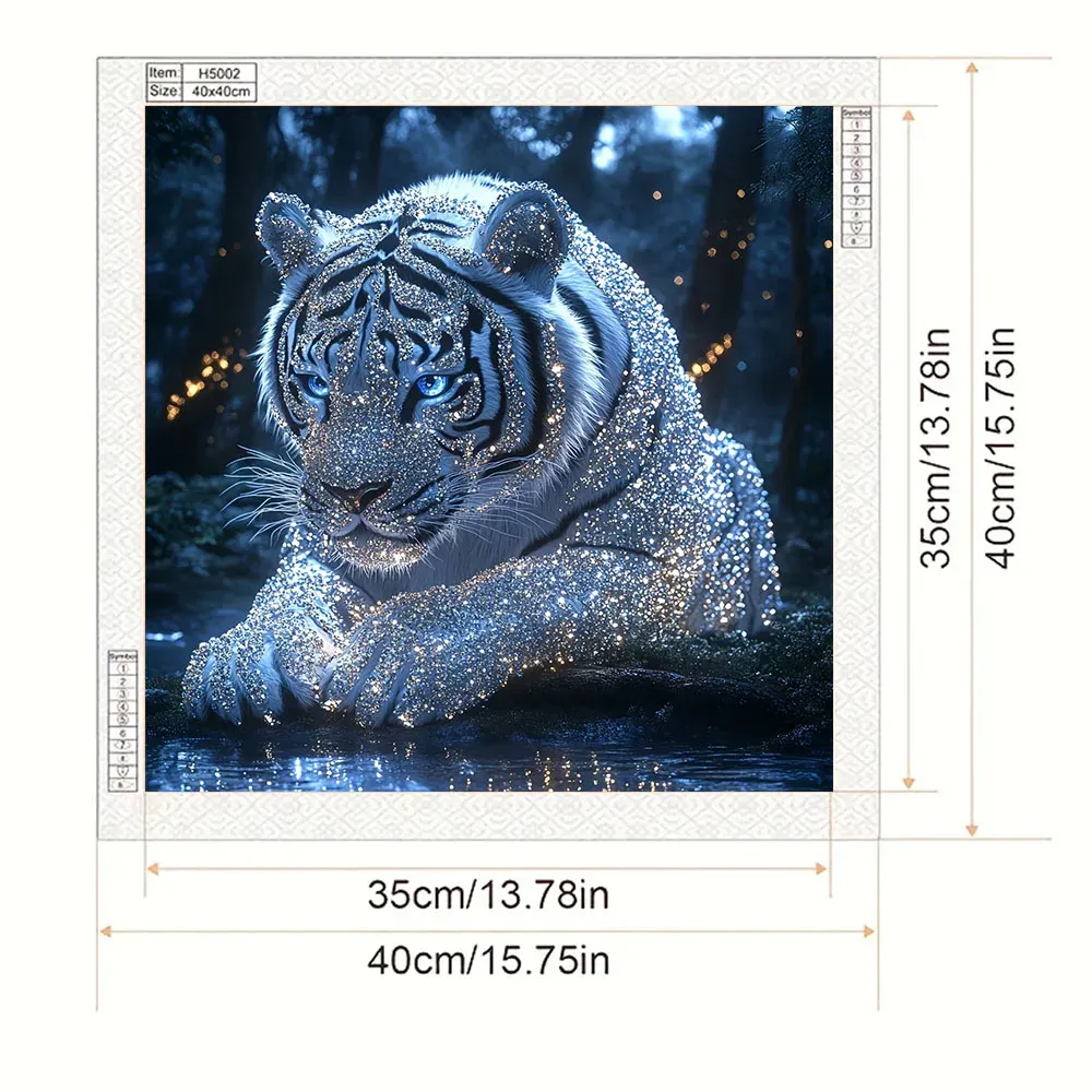 Kit peinture diamant tigre forêt 5D adulte