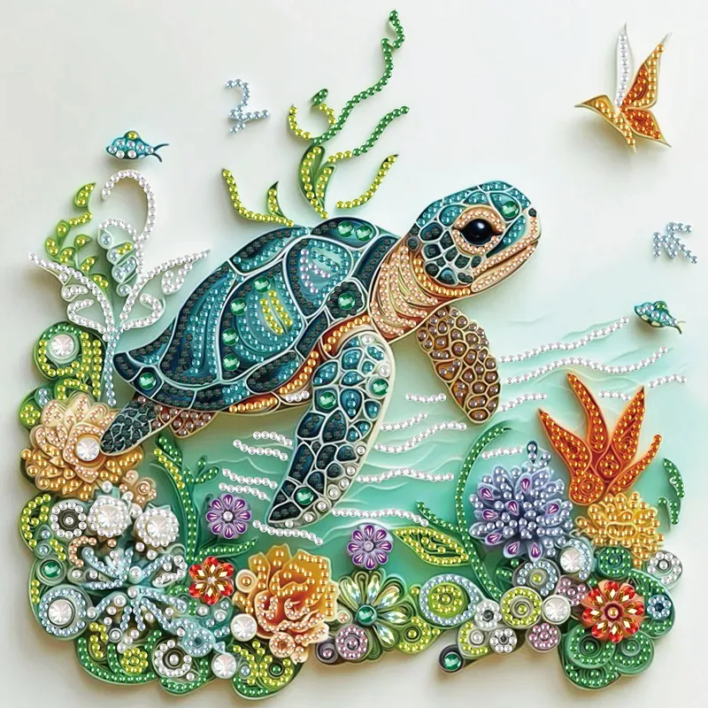 Kit peinture diamant tortue fleur 5D