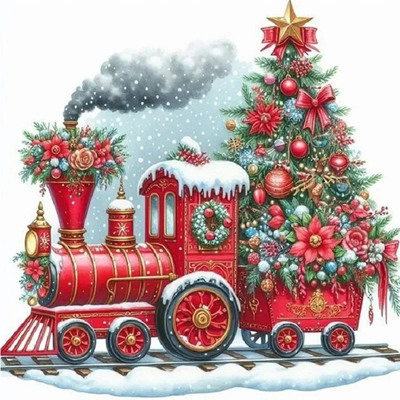Kit peinture diamant Train Noël 20x20 à 40x40cm