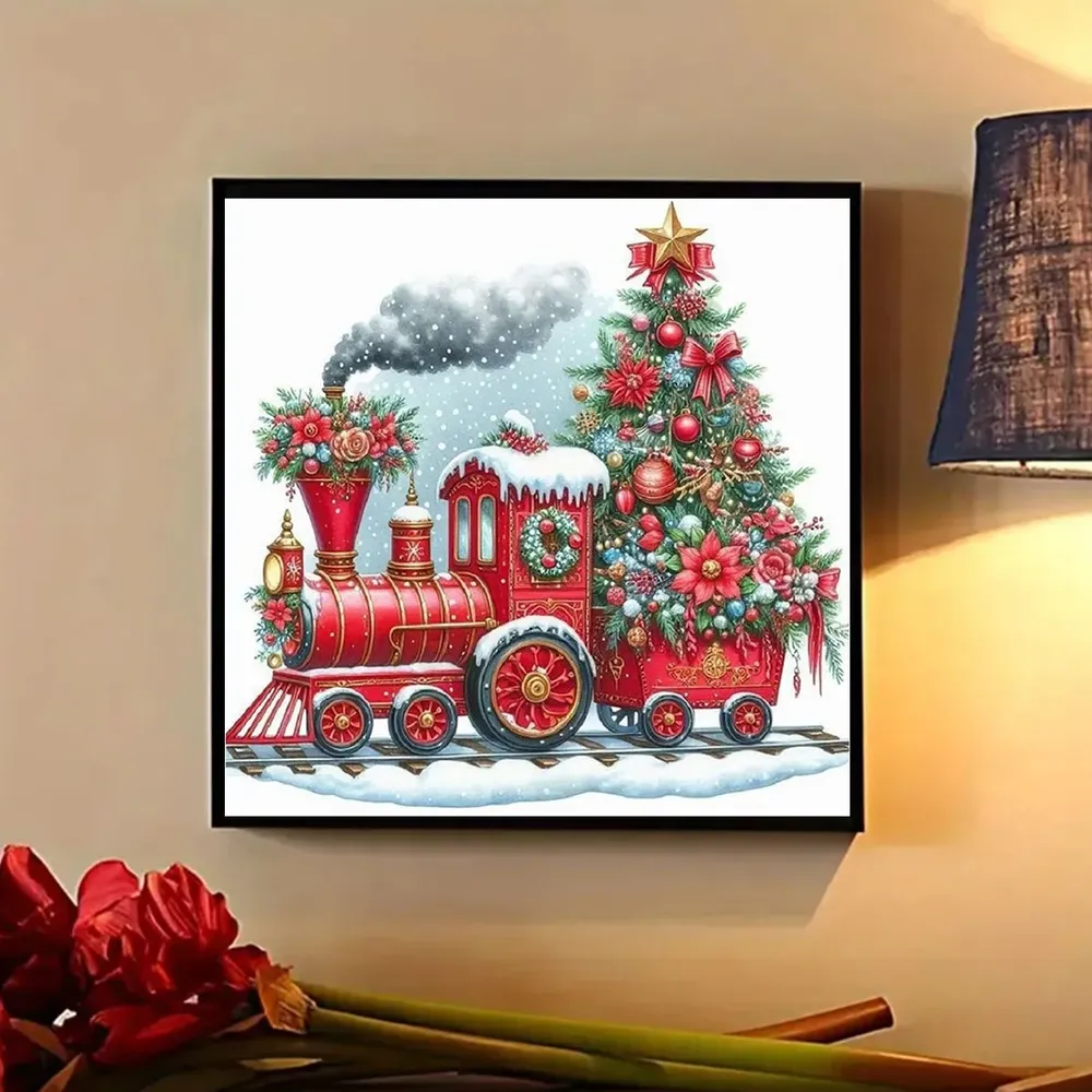 Kit peinture diamant Train Noël 20x20 à 40x40cm