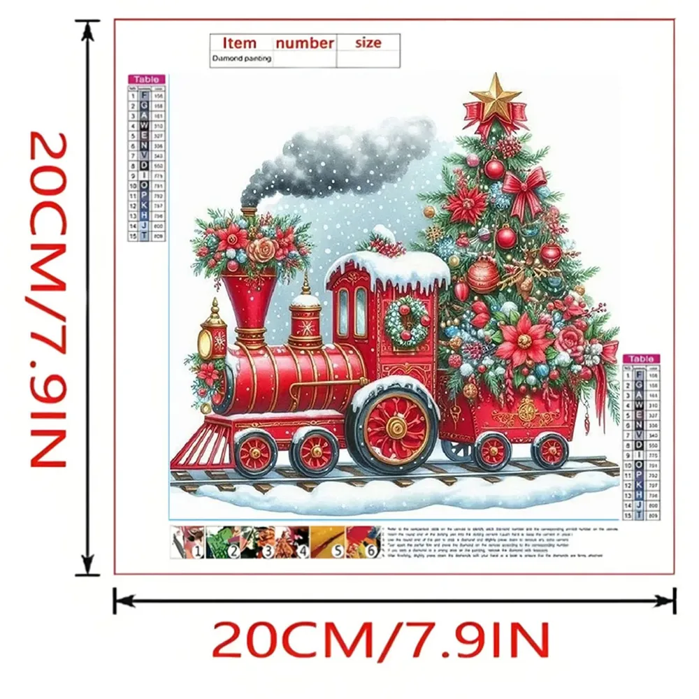 Kit peinture diamant Train Noël 20x20 à 40x40cm