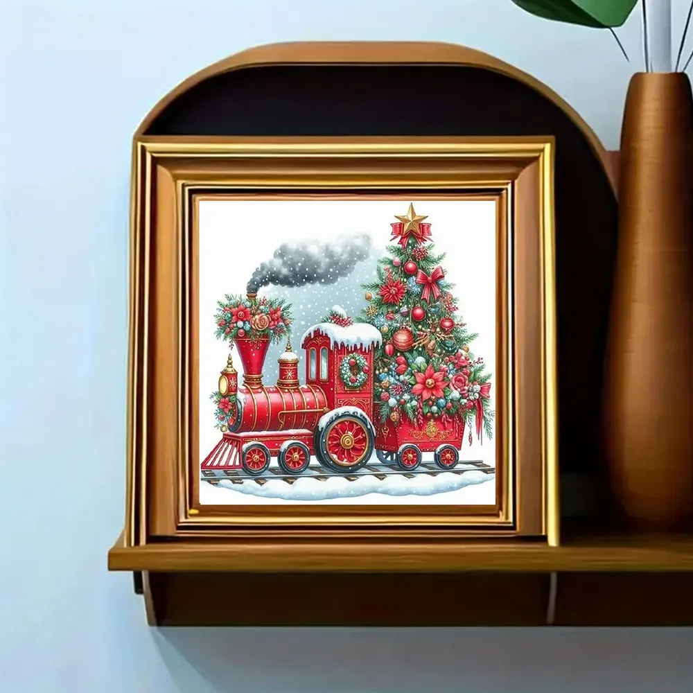 Kit peinture diamant Train Noël 20x20 à 40x40cm