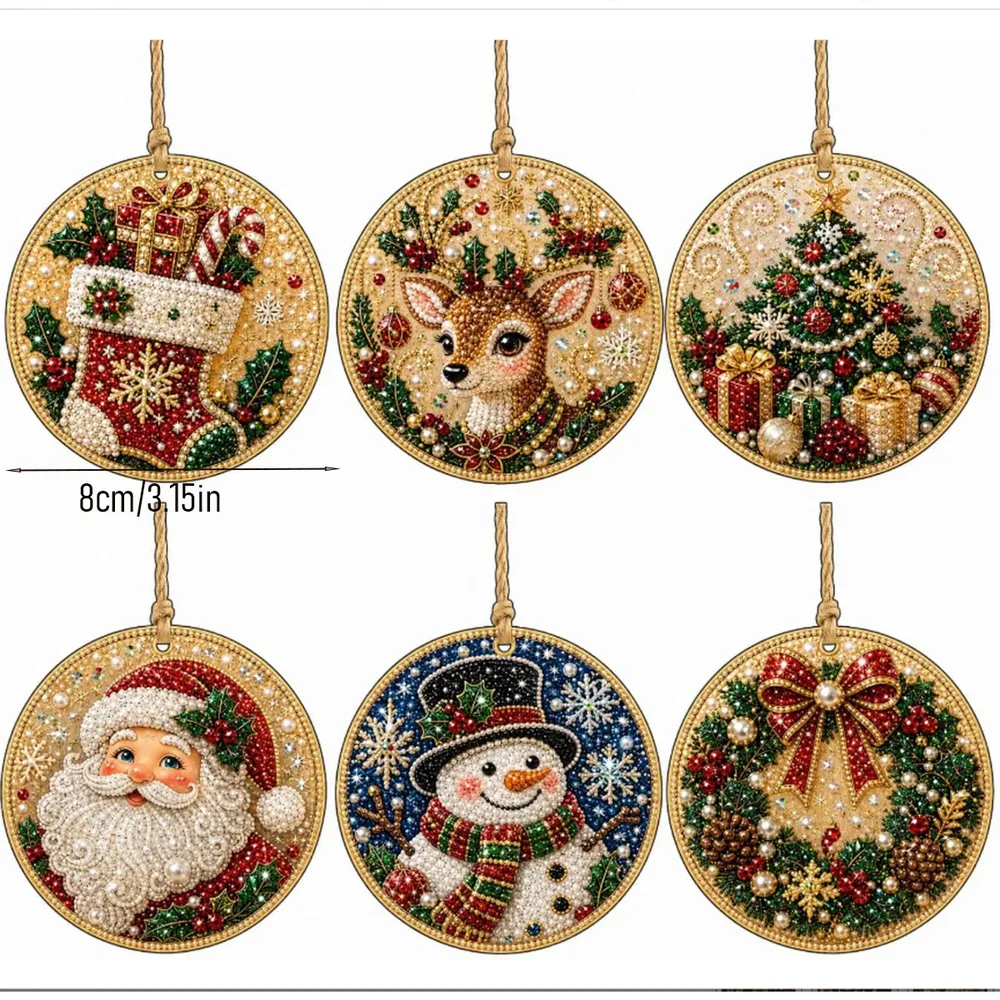 Kit peinture Noël 6 pièces décorations à suspendre