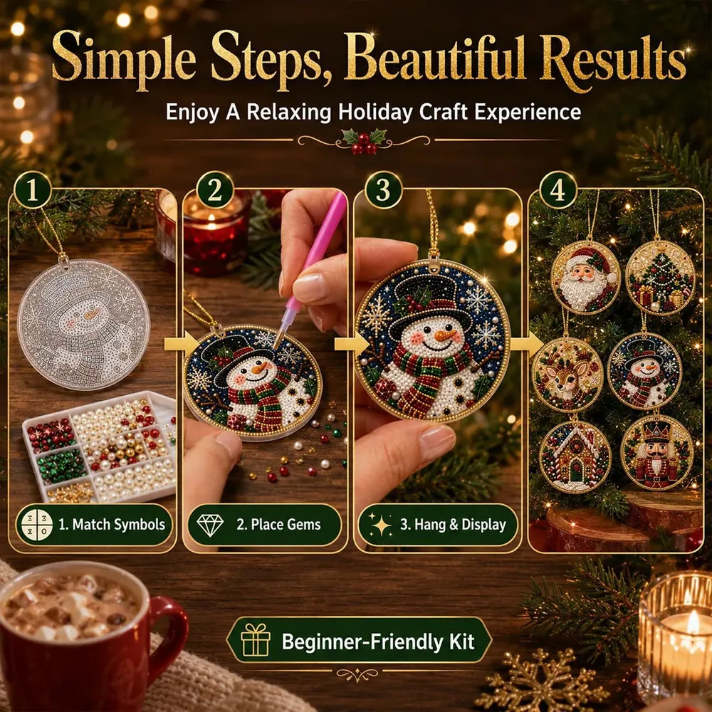 Kit peinture Noël 6 pièces décorations à suspendre