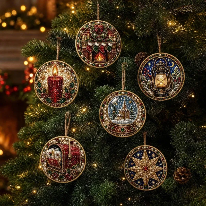 Kit peinture Noël 6 pièces décorations à suspendre