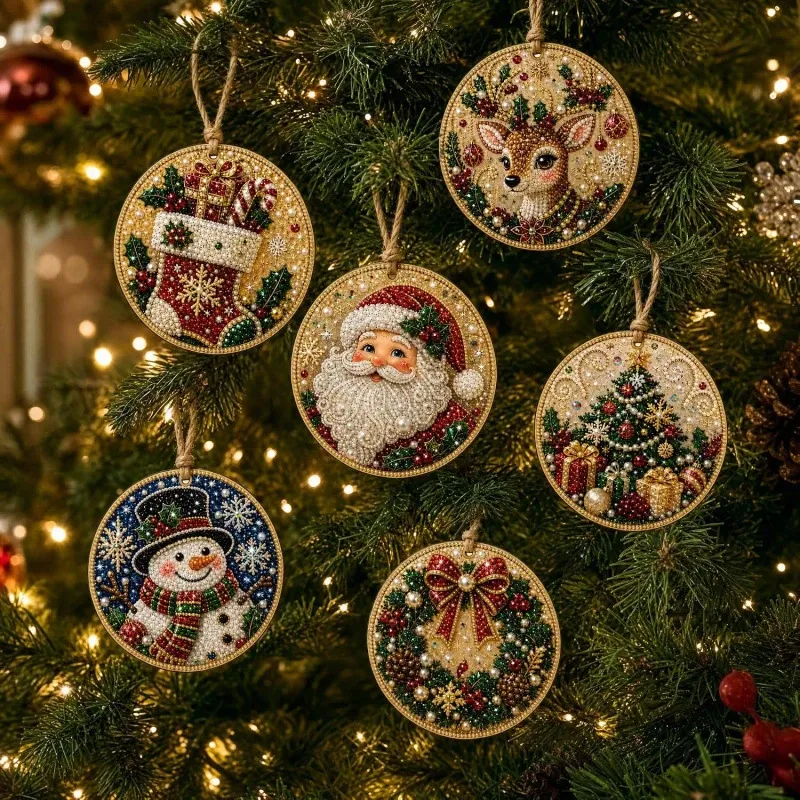 Kit peinture Noël 6 pièces décorations à suspendre