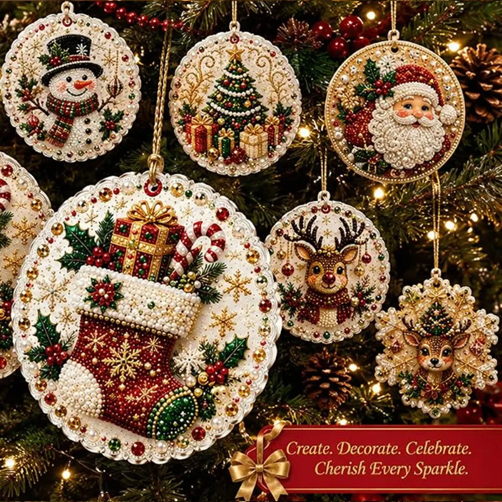 Kit peinture Noël 6 pièces décorations à suspendre
