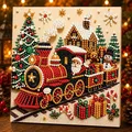 Kit peinture perles Noël avec cadre artisanat DIY – Couleur Bleu (8)