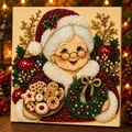 Kit peinture perles Noël avec cadre artisanat DIY – Couleur Bleu marine (9)