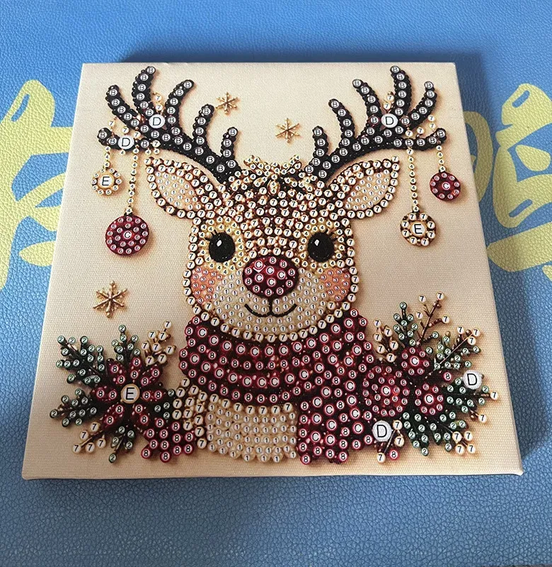 Kit peinture perles Noël avec cadre artisanat DIY