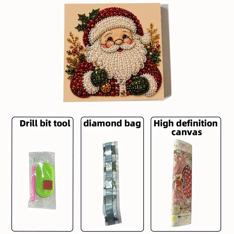 Kit peinture perles Noël avec cadre artisanat DIY