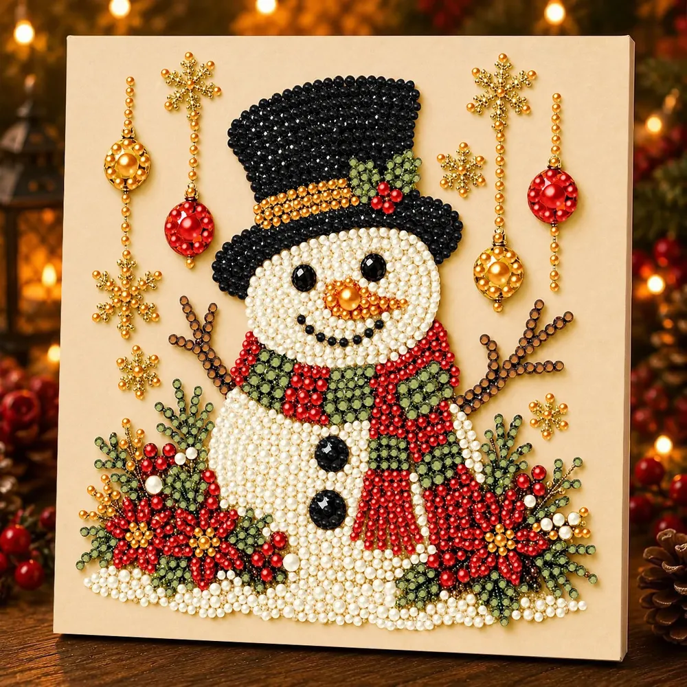 Kit peinture perles Noël avec cadre artisanat DIY