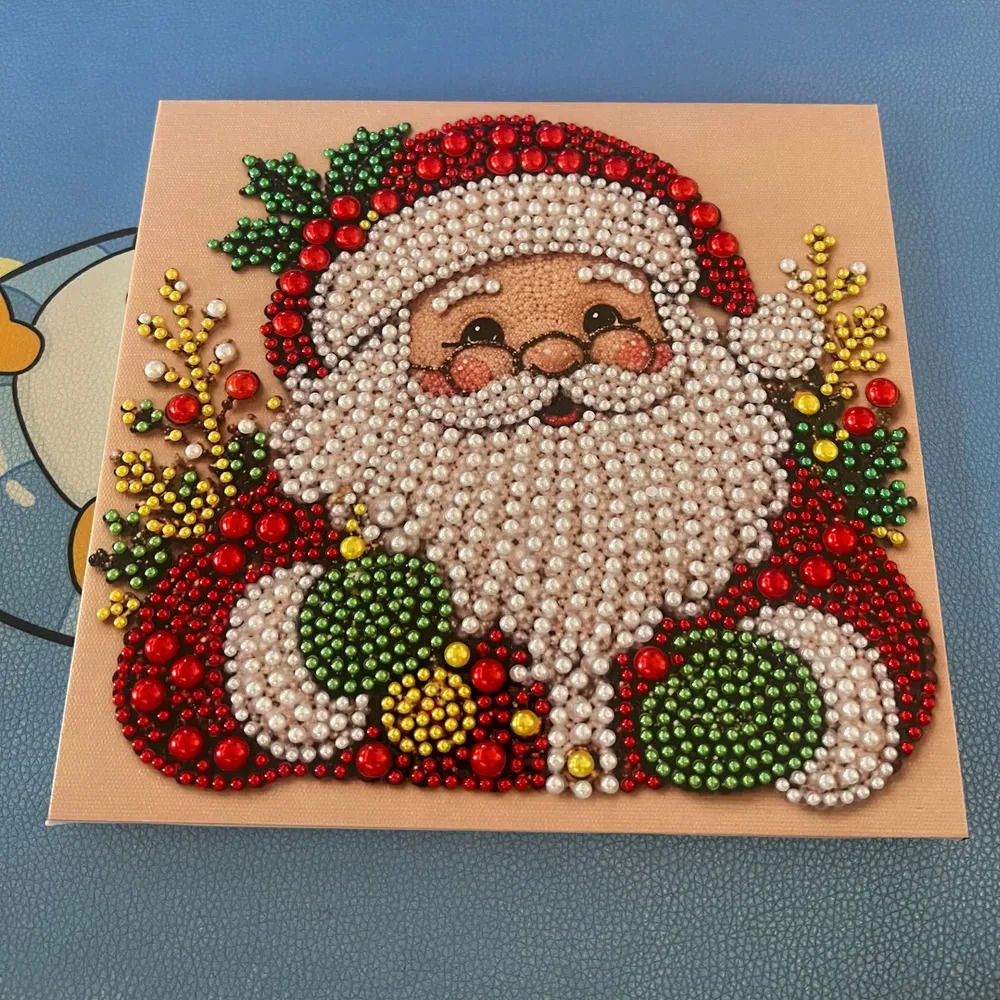 Kit peinture perles Noël avec cadre artisanat DIY