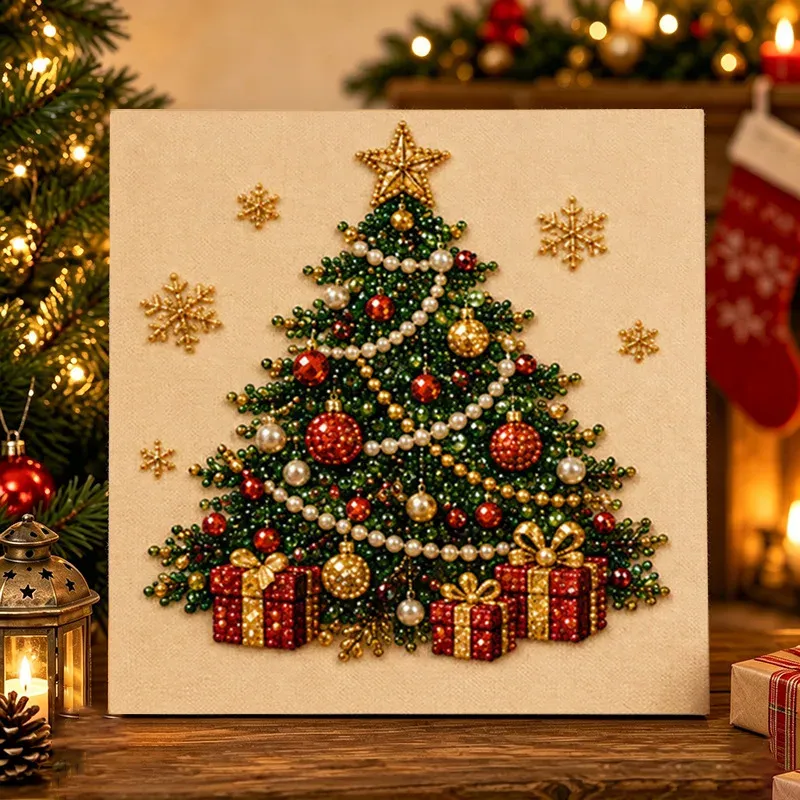 Kit peinture perles Noël avec cadre artisanat DIY