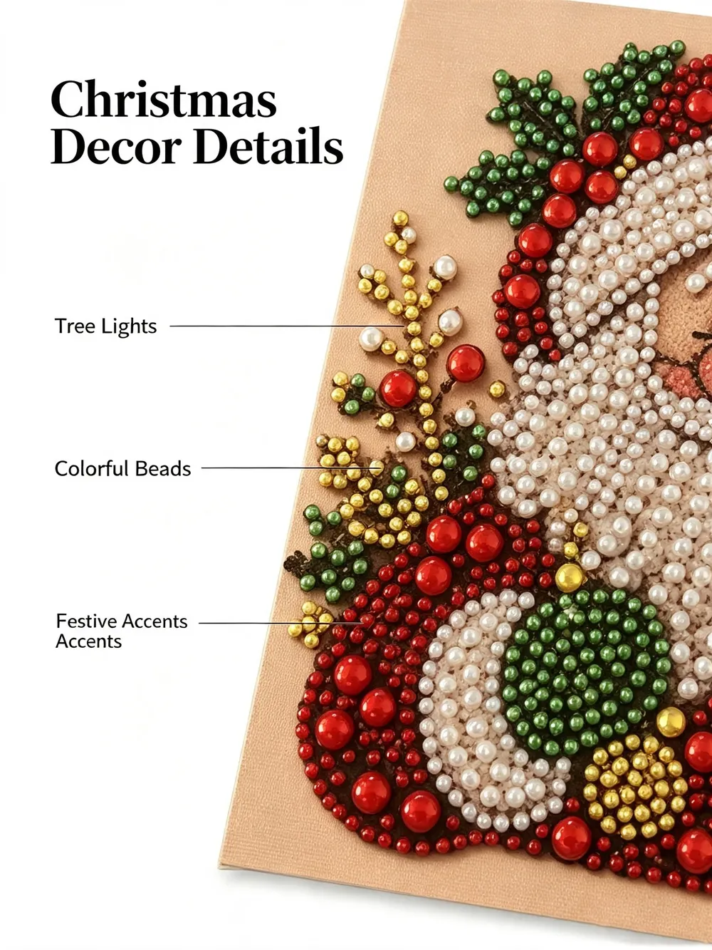 Kit peinture perles Noël avec cadre artisanat DIY