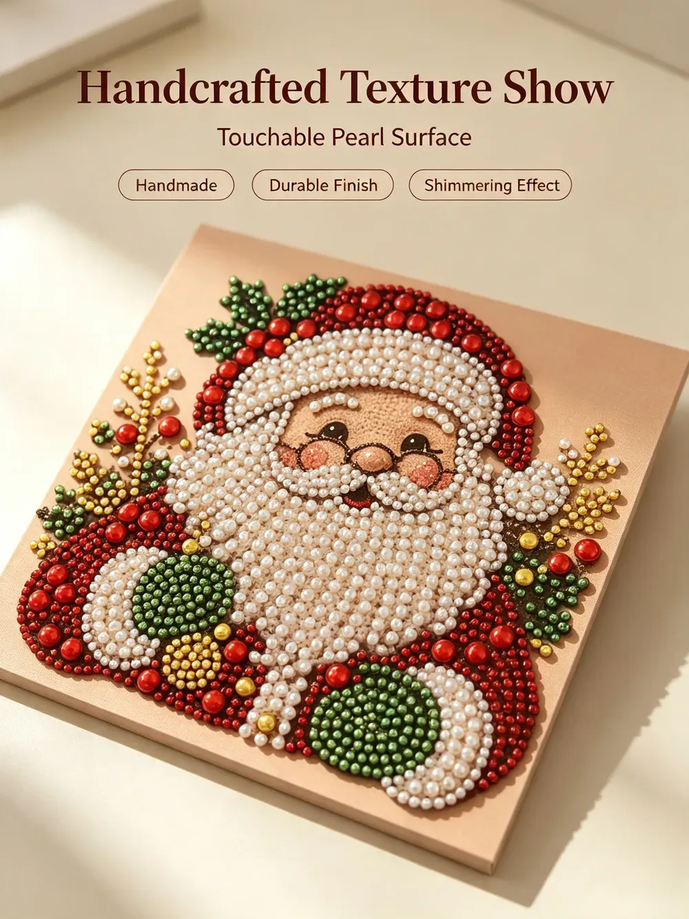 Kit peinture perles Noël avec cadre artisanat DIY