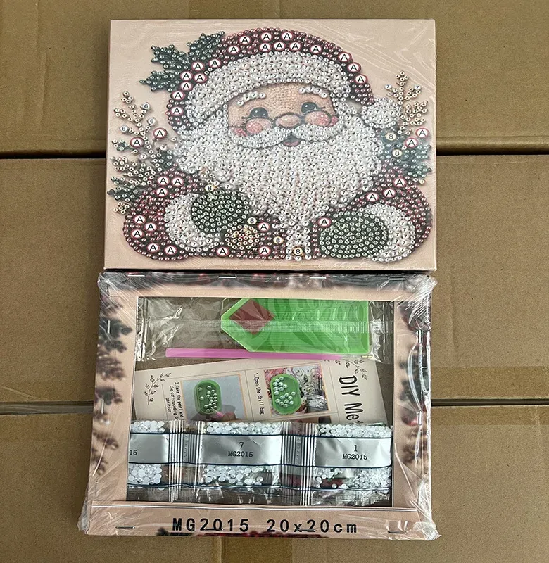 Kit peinture perles Noël avec cadre artisanat DIY