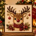 Kit peinture perles Noël avec cadre artisanat DIY – Couleur Rouge (3)