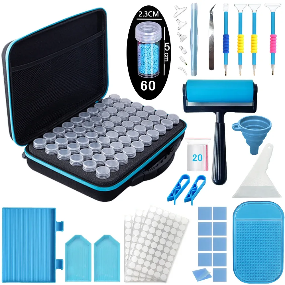 Kit rangement peinture diamant boîte perles stylo rouleau