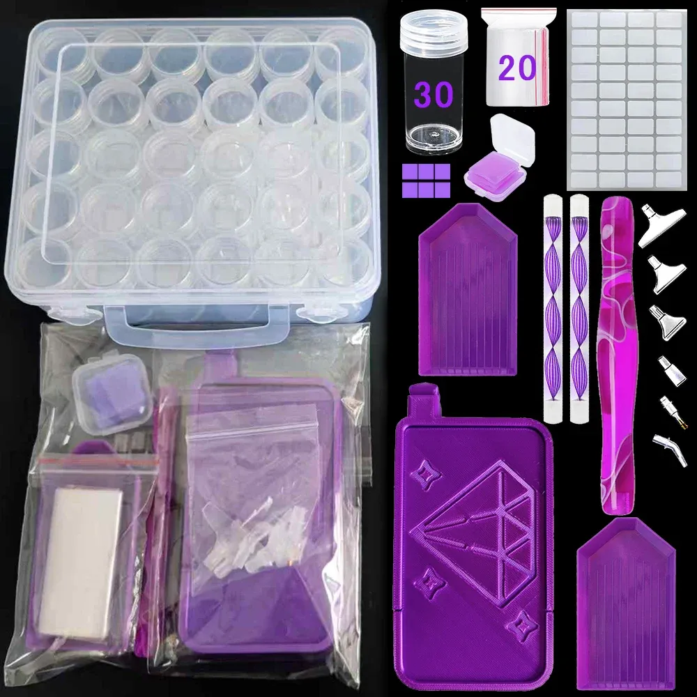 Kit rangement peinture diamant DIY avec accessoires
