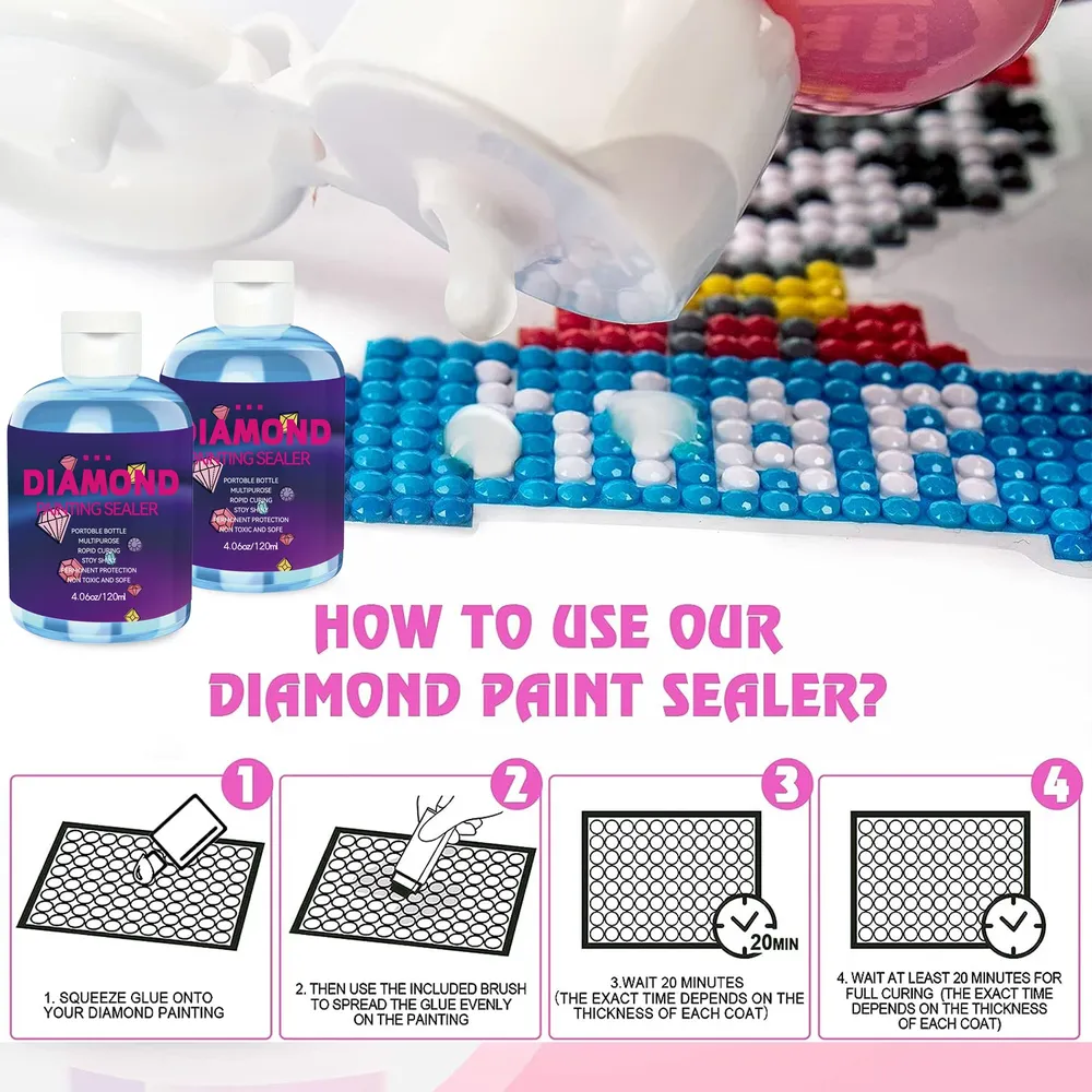 Kit scellant peinture diamant 120 ml avec 2 pinceaux