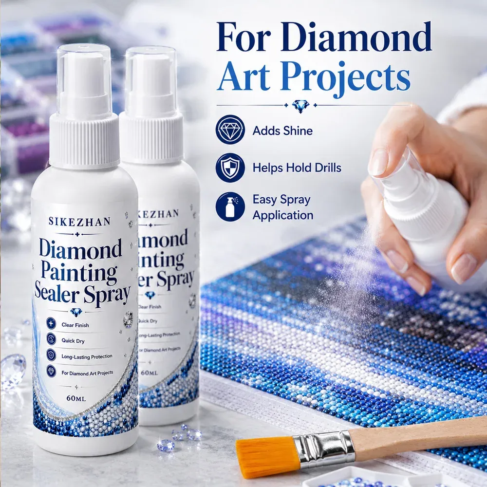 Kit spray scellant peinture diamant avec pinceau et gants