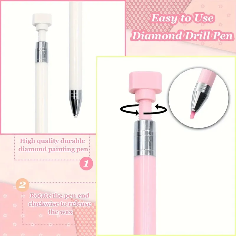 Kit stylo peinture diamant rotatif rechargeable