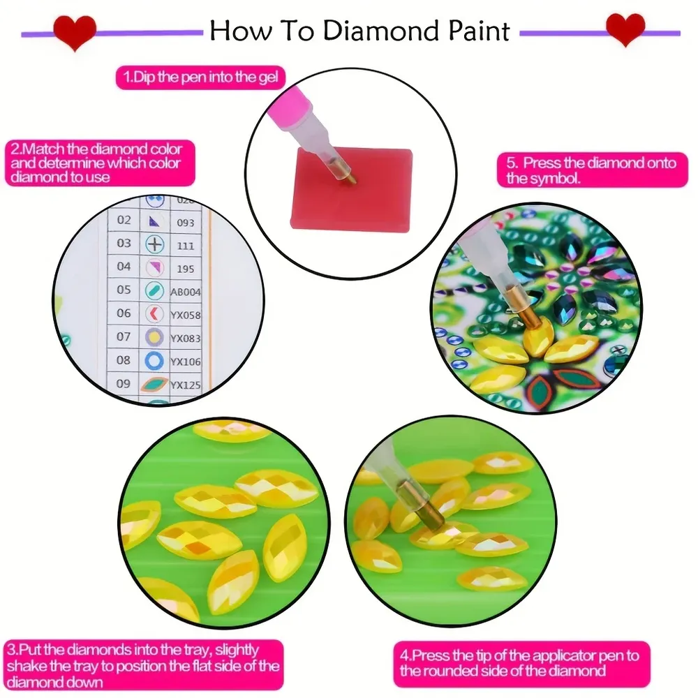 Kit tapis diamant floral 20 à 50 cm