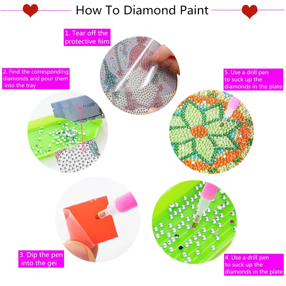 Kit tapis diamant floral 20 à 50 cm