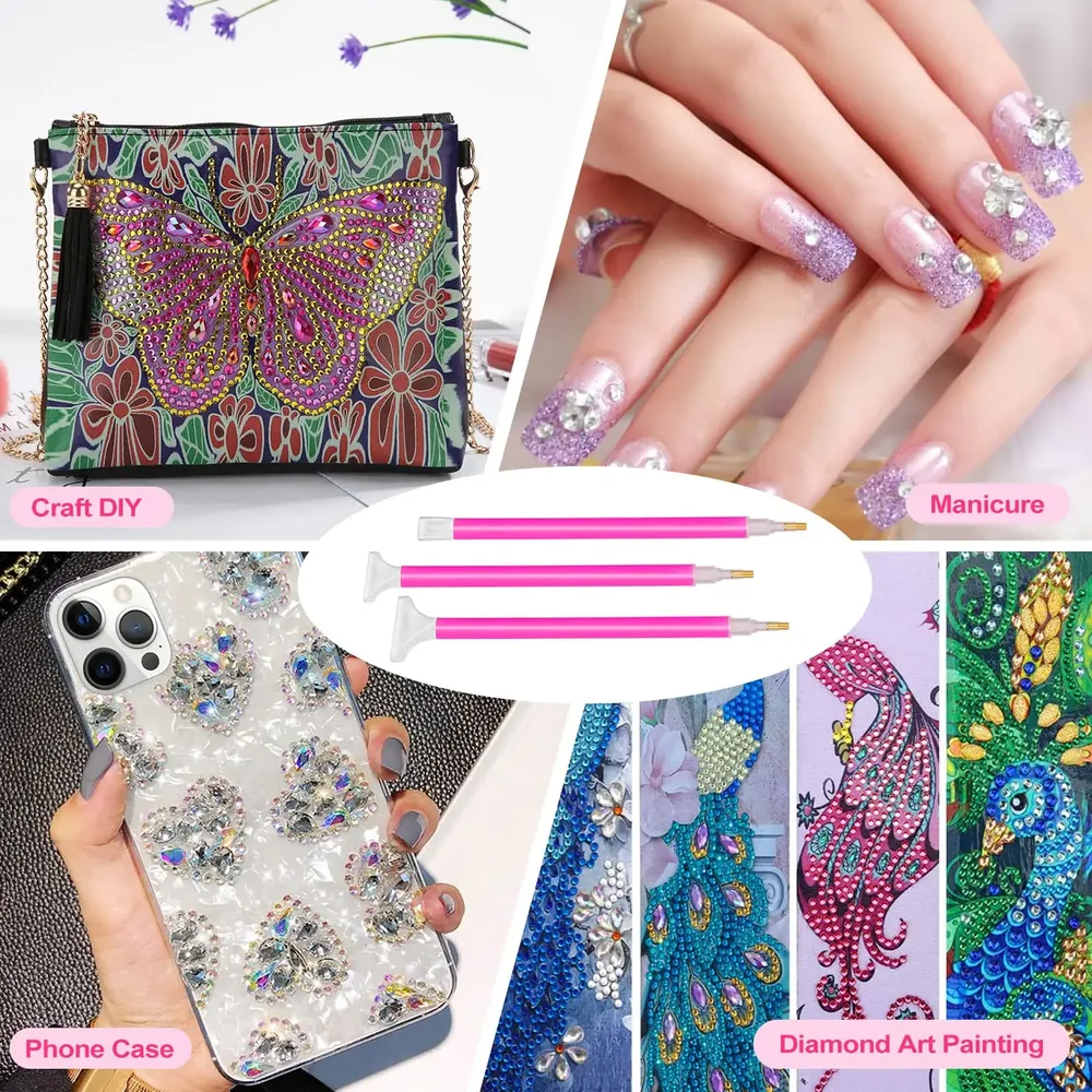 Lot de 10 stylos broderie diamant