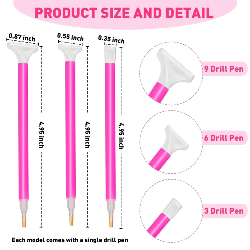 Lot de 10 stylos broderie diamant