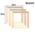 Lot de 3 cadres bois pour toile et peinture diamant – Couleur 3pcs 20x20cm