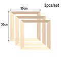 Lot de 3 cadres bois pour toile et peinture diamant – Couleur 3pcs 30x30cm