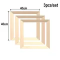 Lot de 3 cadres bois pour toile et peinture diamant – Couleur 3pcs 40x40cm