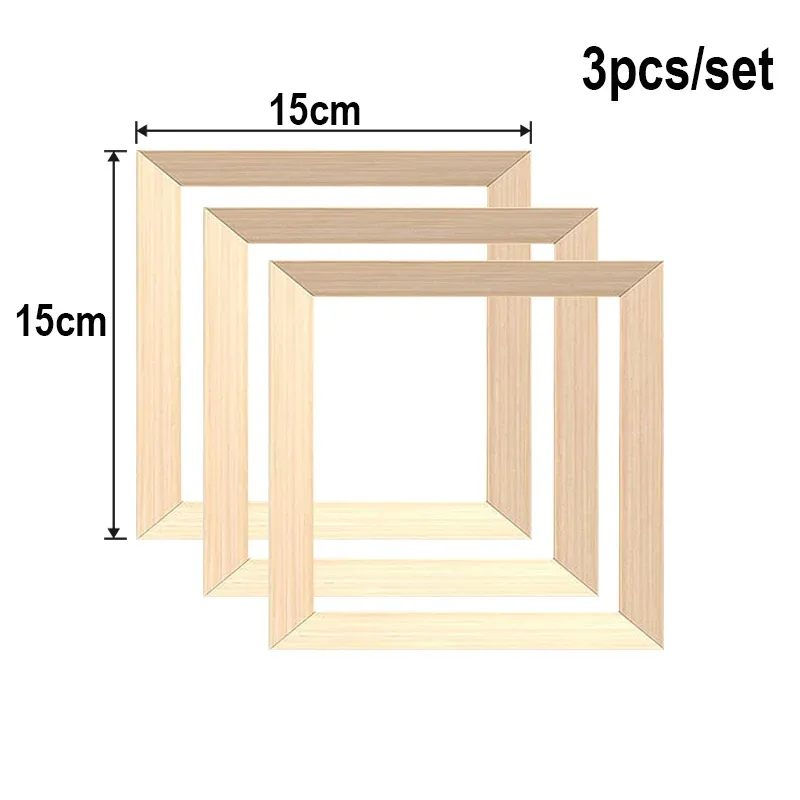 Lot de 3 cadres bois pour toile et peinture diamant