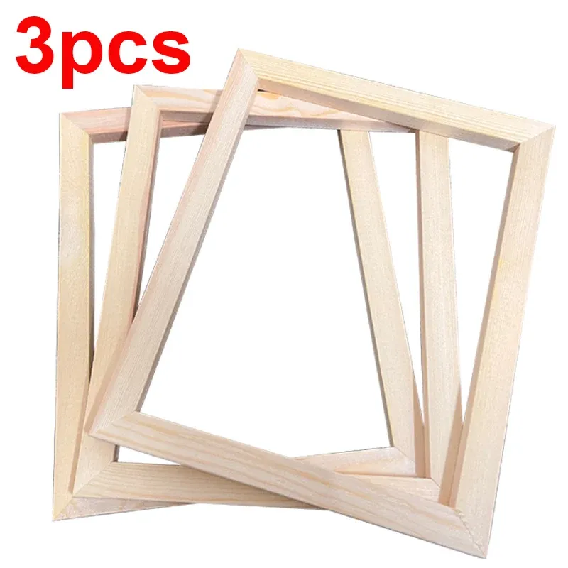 Lot de 3 cadres bois pour toile et peinture diamant