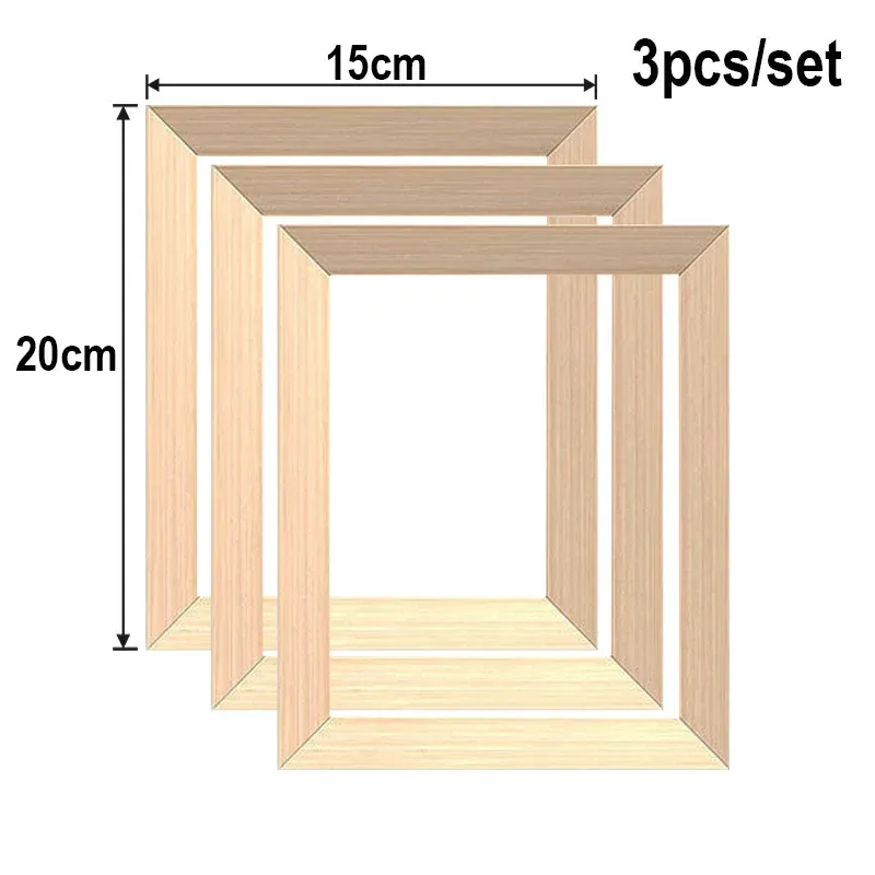 Lot de 3 cadres bois pour toile et peinture diamant