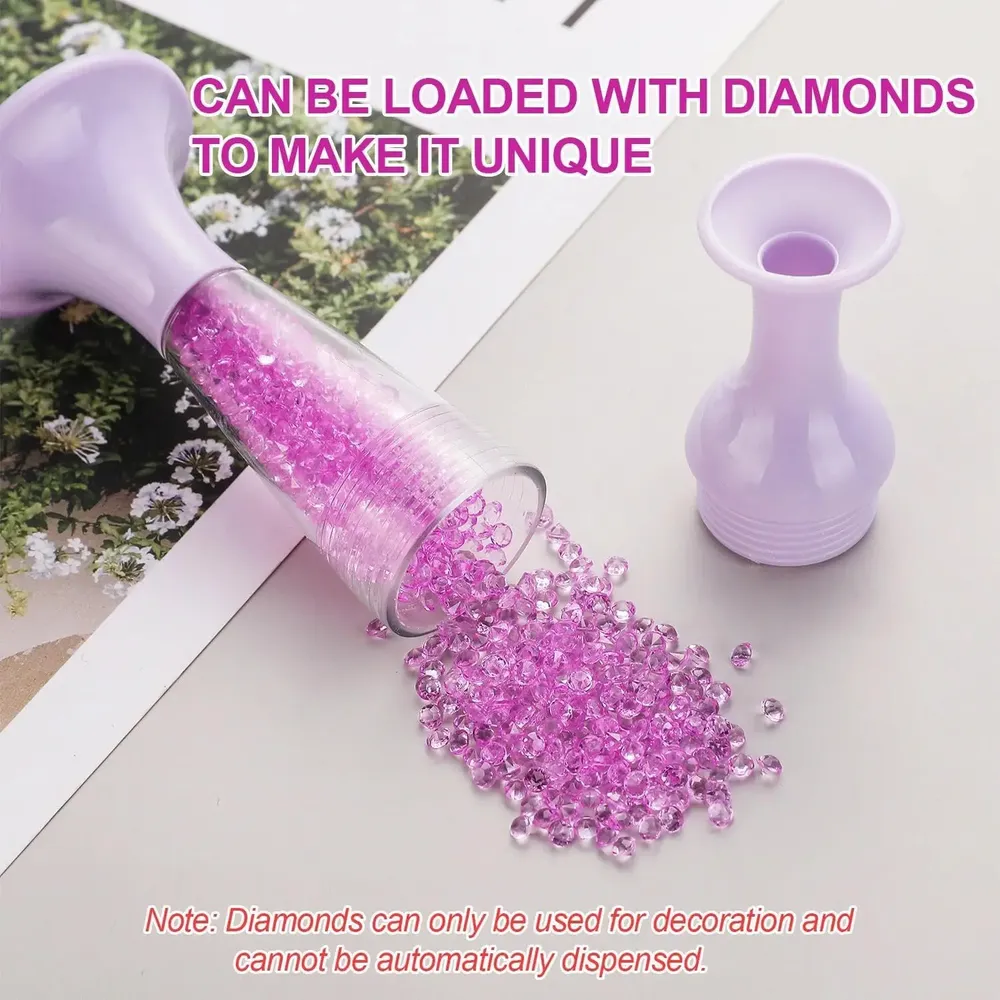 Lot de 3 stylos à diamants forme pot de fleurs