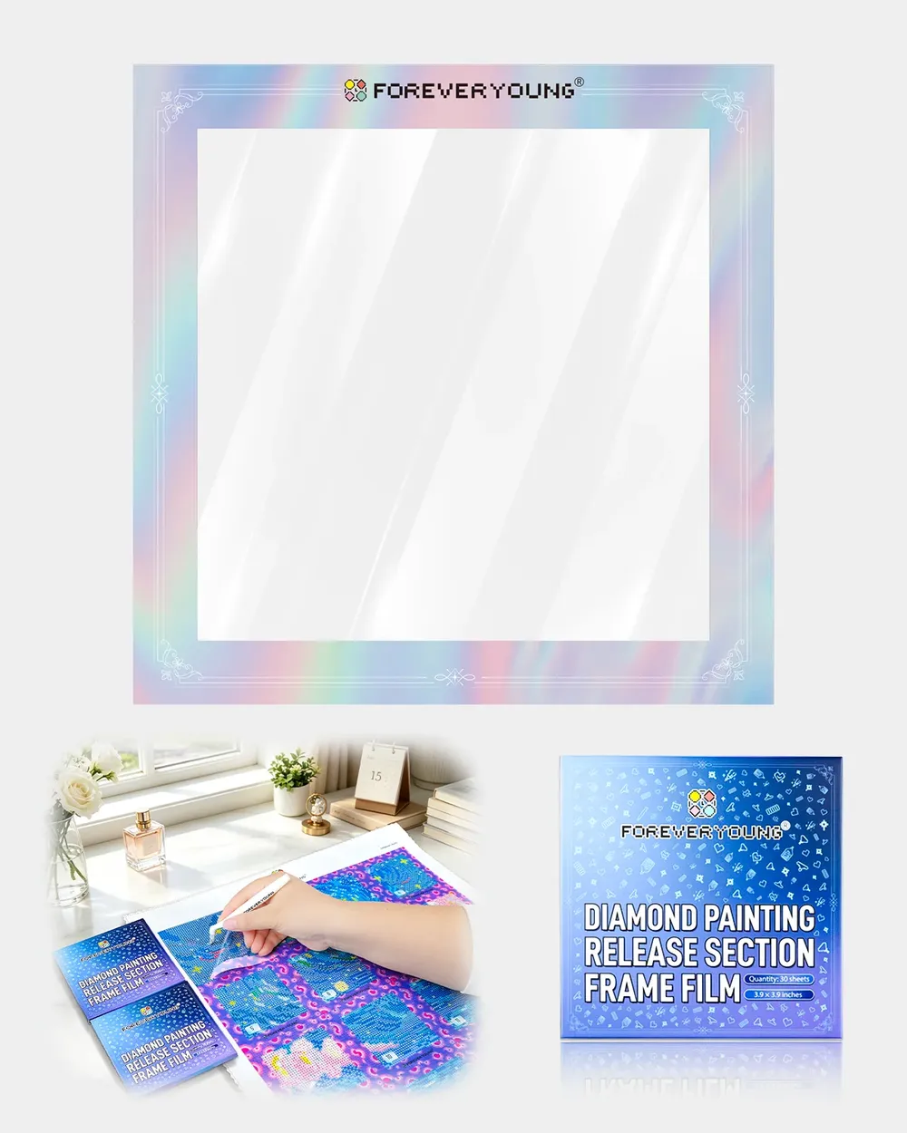 Lot de 30 films protecteurs pour peinture diamant 10 cm