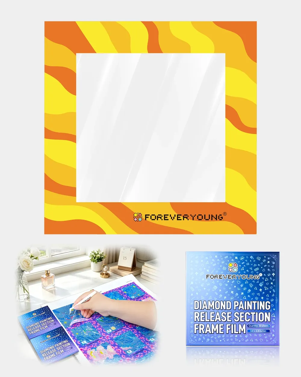 Lot de 30 films protecteurs pour peinture diamant 10 cm