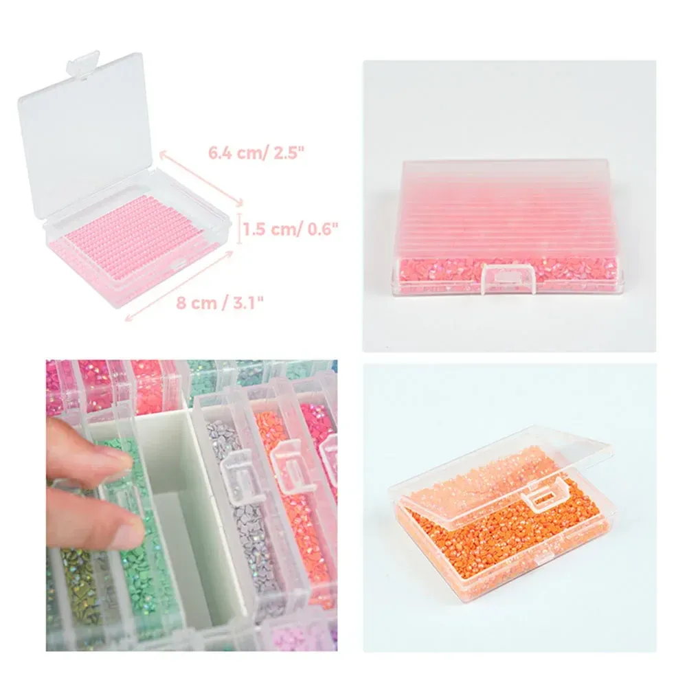 Lot de 30 plateaux et boîte de rangement pour peinture diamant