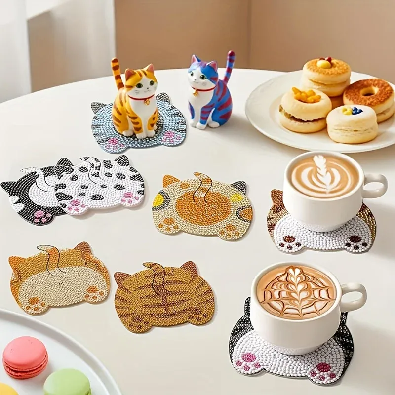 Lot de 8 dessous de verre diamant animal