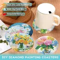 Lot de 8 sous-verres peinture diamant bouquet – 4