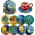 Lot de 8 sous-verres peinture diamant bouquet – Couleur BD045