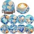 Lot de 8 sous-verres peinture diamant bouquet – Couleur BD147