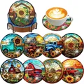 Lot de 8 sous-verres peinture diamant bouquet – Couleur BD151