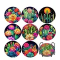 Lot de 8 sous-verres peinture diamant bouquet – Couleur BD181