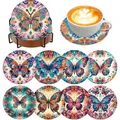 Lot de 8 sous-verres peinture diamant bouquet – Couleur BD213
