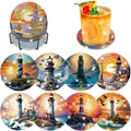 Lot de 8 sous-verres peinture diamant bouquet – Couleur BD221