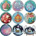 Lot de 8 sous-verres peinture diamant bouquet – Couleur BD330